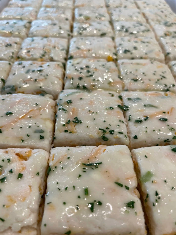 Square TruCrumb frozen gluten-free biscuits with herbs and butter